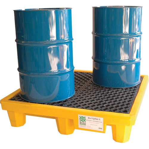 Ultratech 1000 4-Drum Ultra-Spill Pallet&reg;, 66 US gal. Spill Capacity, 53" x 53" x 11.75"