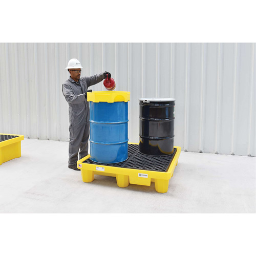 Ultratech 1000 4-Drum Ultra-Spill Pallet&reg;, 66 US gal. Spill Capacity, 53" x 53" x 11.75"