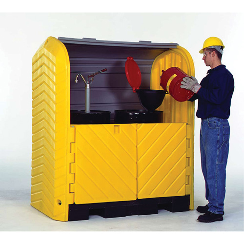 Ultratech 9613 2-Drum Ultra-Hard Top Plus&reg; Spill Pallet, 67.2" L x 41.25" W x 74" H, 4500 lbs. Load Capacity