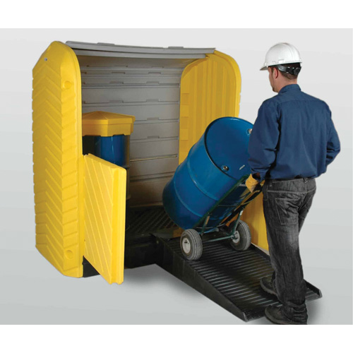Ultratech 9613 2-Drum Ultra-Hard Top Plus&reg; Spill Pallet, 67.2" L x 41.25" W x 74" H, 4500 lbs. Load Capacity
