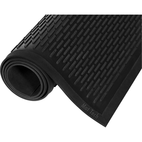 Mat Tech TDM0035BK Crown-Tred Mat, Scraper, 3' x 5' x 1/4", Black