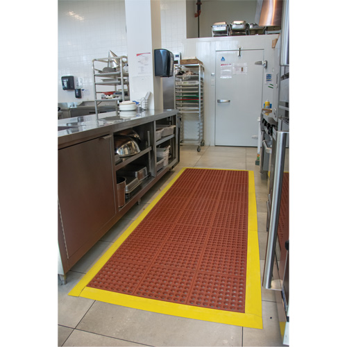 Produits de sécurité Zenith SDL866 Tapis modulaire antifatigue, Nid d'abeilles, 3' x 3' x 1/2", Brun, Nitrile/Caoutchouc