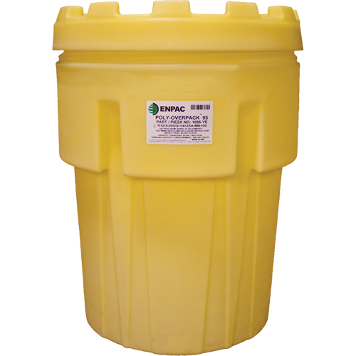 Enpac 1095-YE Poly-Overpack&reg; Salvage Drum, 95 US gal., Stationary