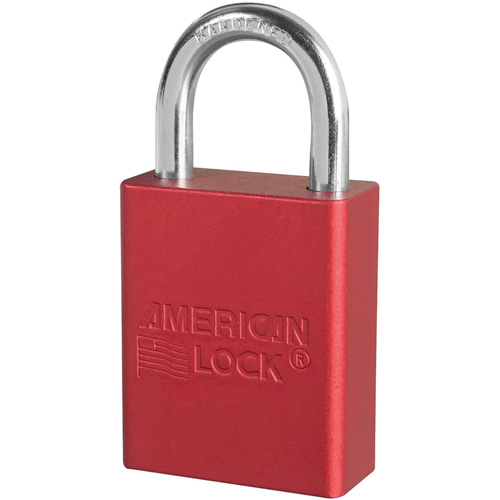 Master Lock A1105KAS12RED Anodized Padlock, Safety Padlock, Keyed Alike, Aluminum, 1-1/2" Width