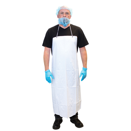  DAV06-35X45WH Vinyl Aprons, Vinyl, White, 35" W x 45" L