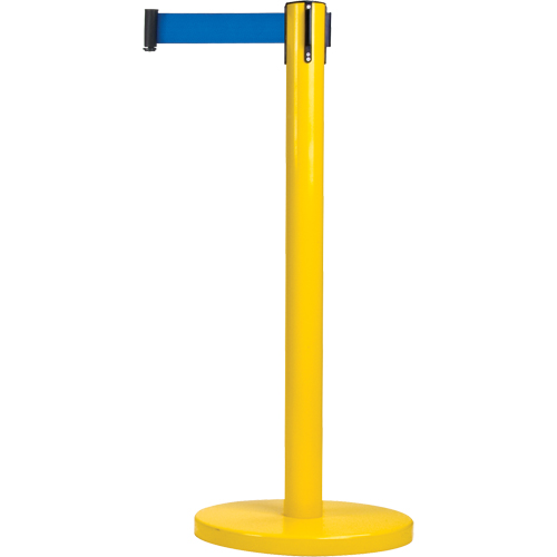 Zenith Safety Products SDN314 Free-Standing Crowd Control Barrier, Steel, 35" H, Blue Tape, 7' Tape Length