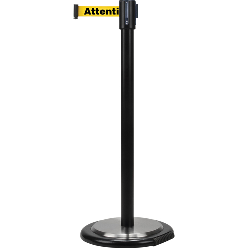 Zenith Safety Products SDN329 Free-Standing Crowd Control Barrier, Steel, 35" H, Yellow Tape, 7' Tape Length