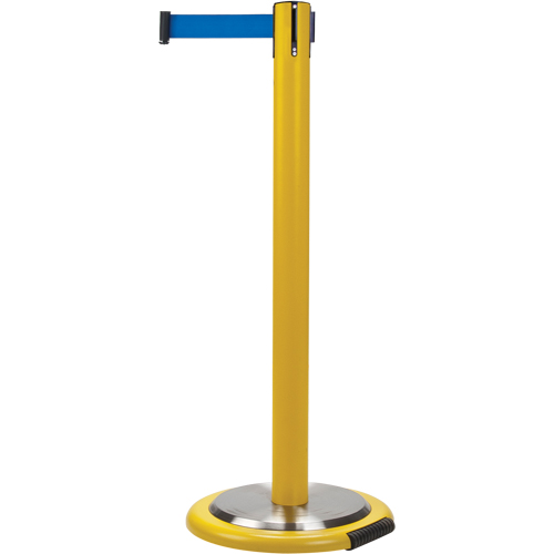 Produits de sécurité Zenith SDN337 Barri&egrave;res sur pieds pour le contr&ocirc;le des foules, Acier, 35" h, Ruban Bleu, Longueur du ruban 7'