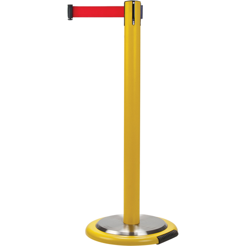 Produits de sécurité Zenith SDN342 Barri&egrave;re sur pied pour le contr&ocirc;le des foules, Acier, 35" h, Ruban Rouge, Longueur du ruban 7'