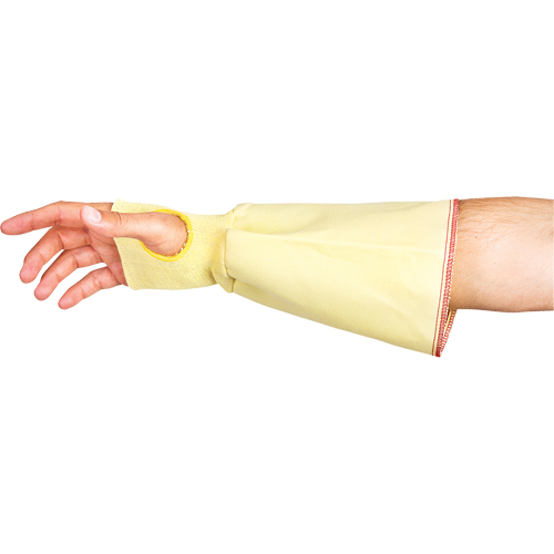 Superior Glove Works Ltd. SLKW7TH-L Woven Protective Sleeves With Thumbhole, Kevlar&reg;, 7", ANSI/ISEA 105 Level 2, Yellow