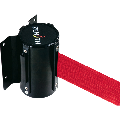 Zenith Safety Products SDN568 Wall Mount Barrier, Steel, Screw Mount, 12', Red Tape