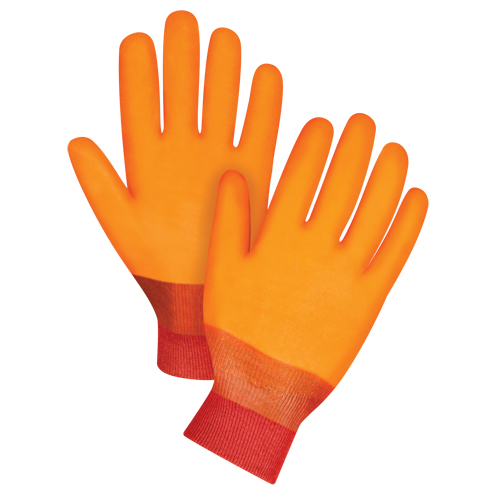Produits de sécurité Zenith SDN590 Gants doubl&eacute;s pour l'hiver, Taille Grand/9, 12" lo, PVC, Doublure en Molleton de mousse, Gant de calibre hiver