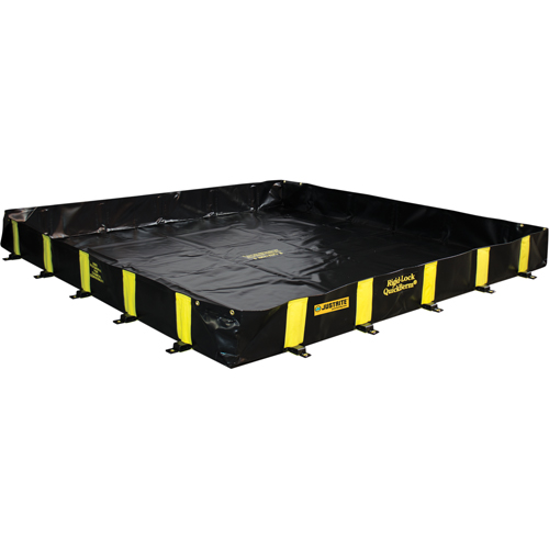 Justrite 28518 Rigid-Lock QuickBerm&reg;, 475 US gal. Capacity, 8' W x 8' L x 12" H, Stake Wall