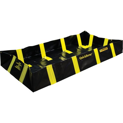 Justrite 28534 QuickBerm&reg; Containment Berm with Inside Wall Supports, 175 US gal. Capacity, 4' W x 6' L x 12" H, Snap-Up Bracket