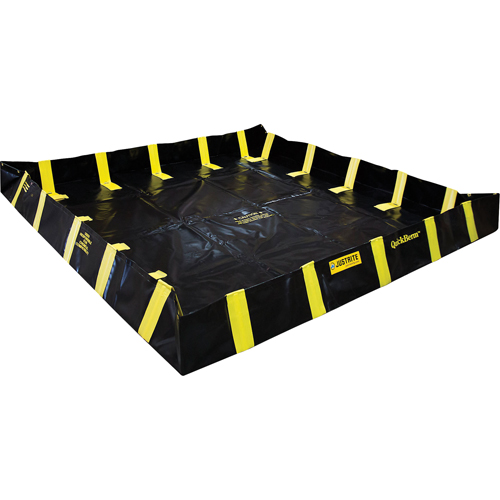 Justrite 28542 QuickBerm&reg; Containment Berm with Inside Wall Supports, 745 US gal. Capacity, 10' W x 10' L x 12" H, Snap-Up Bracket
