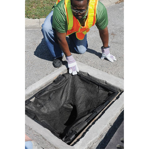 Ultratech 8935 Square Ultra-Drain Guard&reg; Catch Basin Insert with Overflow Port, Oil & Sediment, 16" - 28" L x 20" - 36" W