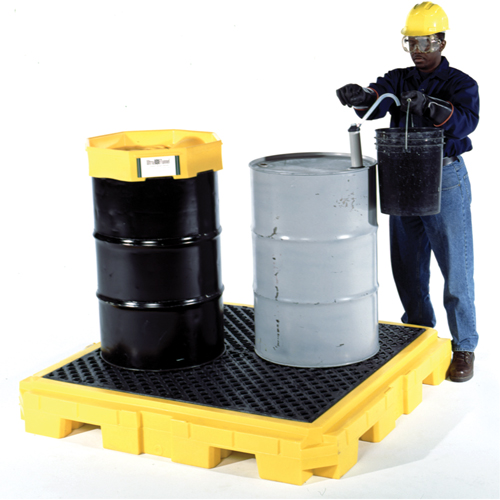 Ultratech 9631 Spill Pallet Plus With Drain, 75 gal. Spill Capacity, 62" x 62" x 8.75"
