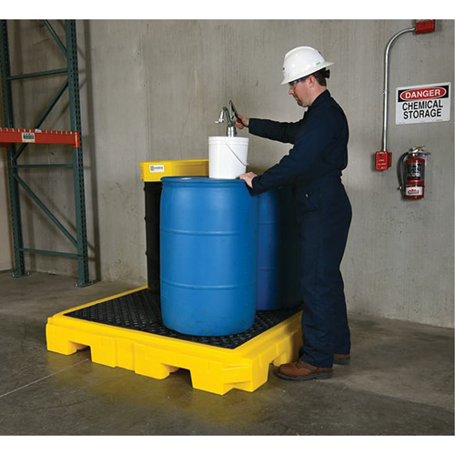 Ultratech 9631 Spill Pallet Plus With Drain, 75 gal. Spill Capacity, 62" x 62" x 8.75"