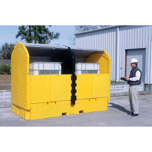 Ultratech 1149 Ultra-Twin IBC Hard Top With Drain, 128" L x 67" W x 96" H, 8000 lbs. Load Capacity