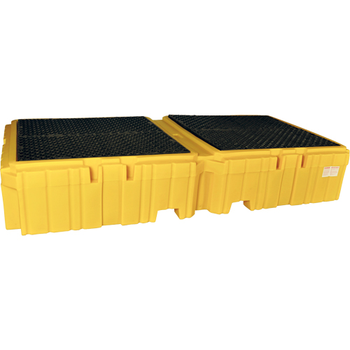 Ultratech 1144 Palette antid&eacute;versement avec drain Ultra-Twin IBC Spill Pallet, Capacit&eacute; de d&eacute;versement 535 gal. US, 124,5" x 61,625" x 22"