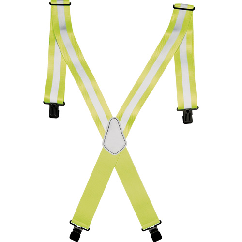 Kuny's 14110 Hi-Viz 2" Work Suspenders, High Visibility Lime-Yellow, Silver Reflective Colour, One Size