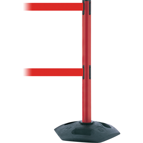 Tensator 886T221MAXNOR5XC Dual Line Heavy Duty Post, Plastic, 38" H, Red Tape, 13' Tape Length