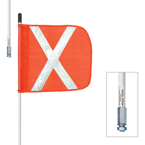 Driver Industrial Safety W05NP-SXW Tiges de s&eacute;curit&eacute; robustes Safety Whip, Fixation Filet&eacute;, Hauteur 5', Orange