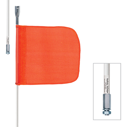 Driver Industrial Safety W10-M Tiges de s&eacute;curit&eacute; robustes Safety Whip, Fixation Filet&eacute;, Hauteur 10', Orange