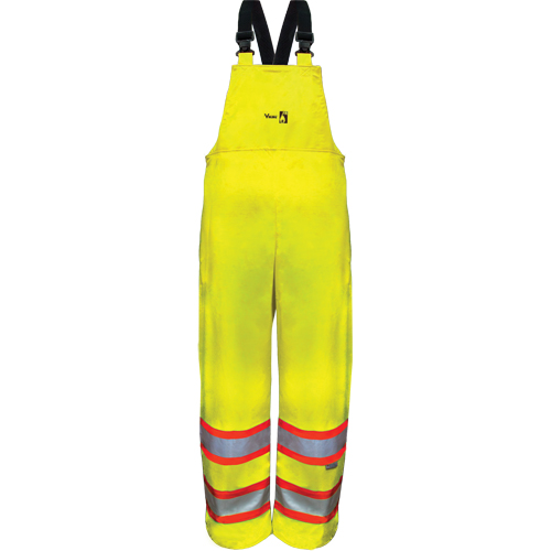 Viking 6055FRPG-XL Pantalons &agrave; bavette de s&eacute;curit&eacute; imperm&eacute;ables ignifuges haute visibilit&eacute; en polyur&eacute;thane, T-Grand, Jaune lime haute visibilit&eacute;