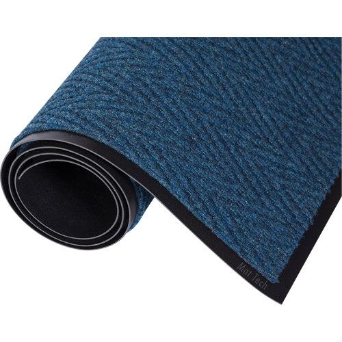 Mat Tech 15M61062 Tapis Chevron, Essuie-pieds/grattoir, 6' x 10' x 5/16", Bleu acier