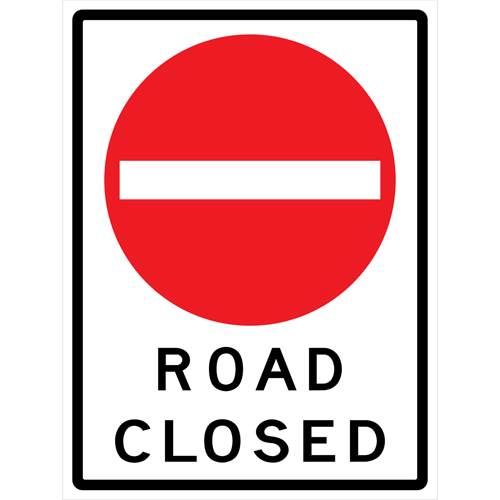 CCI Canada 07-800-3057-L "Road Closed" Roll-Up Traffic Sign, 36" x 48", Vinyl, English with Pictogram