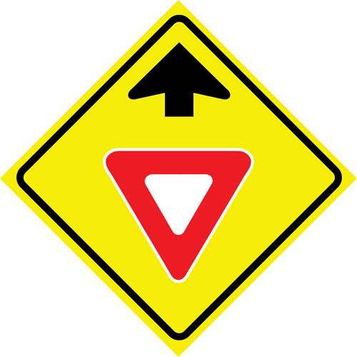 CCI Canada 07-800-3058-L "Yield Ahead" Roll-Up Traffic Sign, 36" x 36", Vinyl, Pictogram