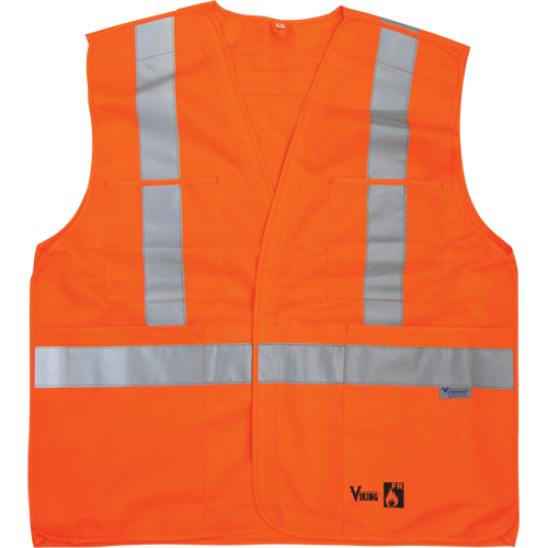 Viking 6136FR-2XL/3XL Fire Retardant Safety Vest, High Visibility Orange, 2X-Large/3X-Large, Polyester