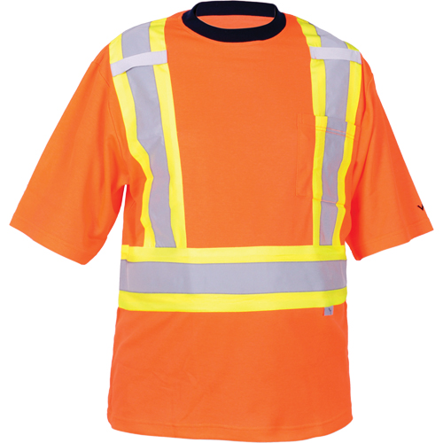 Viking 6000O-M Safety T-Shirt, Polyester, Medium, High Visibility Orange