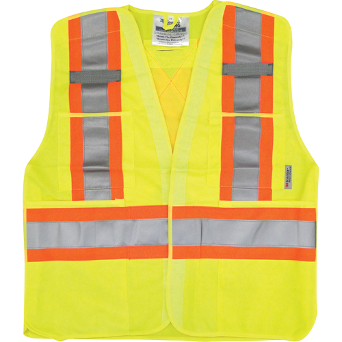 Viking 6135G-L/XL Traffic Safety Vest, High Visibility Lime-Yellow, Large/X-Large, Polyester