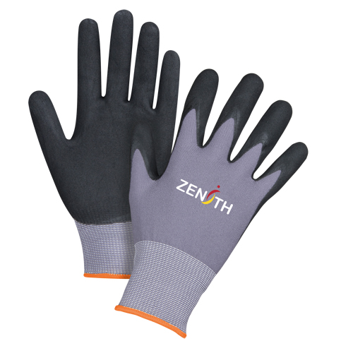 Produits de sécurité Zenith SDP439 Gants ZX-1 de premi&egrave;re qualit&eacute; compatibles avec les &eacute;crans tactiles, 7/Petit, R&ecirc;vetement Nitrile/Mousse de nitrile, Calibre 15, Enveloppe en Nylon