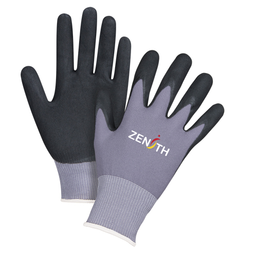 Zenith Safety Products SDP440 ZX-1 Premium Touchscreen Compatible Gloves, 8/Medium, Nitrile/Foam Nitrile Coating, 15 Gauge, Nylon Shell