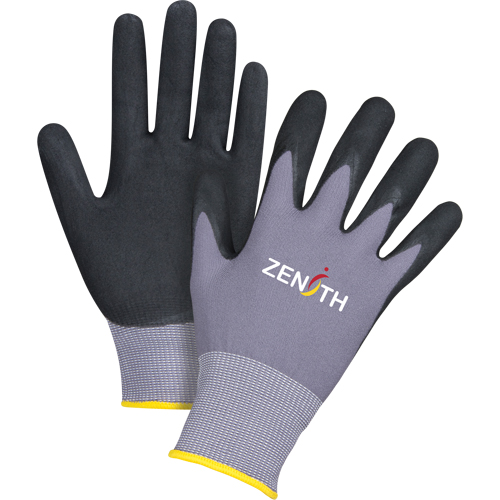 Produits de sécurité Zenith SDP441 Gants ZX-1 de premi&egrave;re qualit&eacute; compatibles avec les &eacute;crans tactiles, 9/Grand, R&ecirc;vetement Nitrile/Mousse de nitrile, Calibre 15, Enveloppe en Nylon