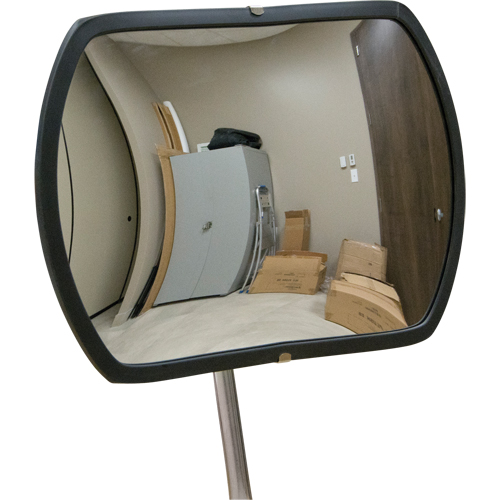 Zenith Safety Products SDP532 Roundtangular Convex Mirror with Telescopic Arm, 12" H x 18" W, Indoor/Outdoor