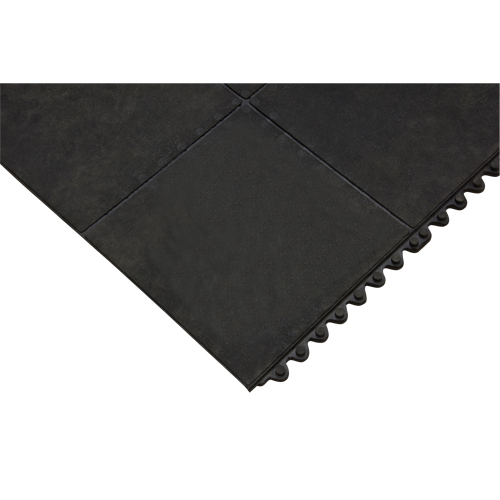Produits de sécurité Zenith SDS622 Tapis antifatigue, Lisse, 3' x 3' x 1/2", Noir, Caoutchouc naturel