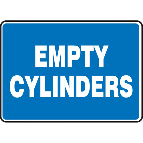 Accuform NMC MCPG594VS "Empty Cylinders" Sign, 10" x 14", Vinyl, English