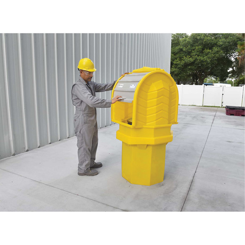 Ultratech 9640 Ultra-Hard Top P1 Plus&reg; 1-Drum Hardtop Cover Spill Containment Unit Without Drain, 36" L x 36" W x 66" H, 800 lbs. Load Capacity