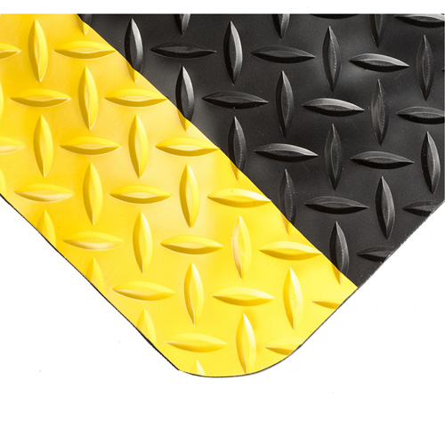 Wearwell 415.916X3X50BYL Tapis SpongeCote No 415, Losange, 3' x 50' x 9/16", Noir/Jaune, &eacute;ponge en PVC