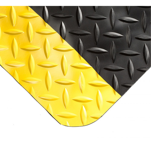 Wearwell 497.58X3X8BYL Smart Mats No.497, Diamond, 3' x 8' x 5/8", Black/Yellow, PVC/Urethane