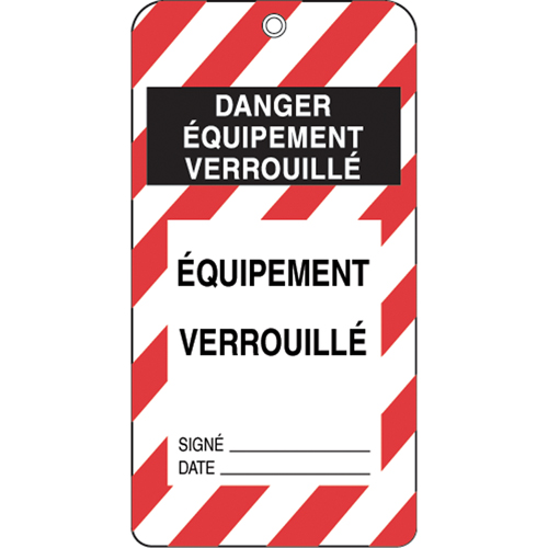 Incom Top Tape & Label 33011 &eacute;tiquettes de verrouillage, Plastique, 3" la x 5-3/4" h, Français