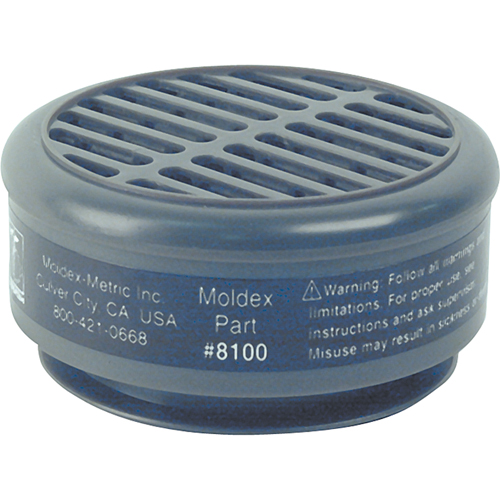 Moldex 8100 Cartouches de rechange de la s&eacute;rie 8000, Cartouche gaz/vapeur, Vapeur organique