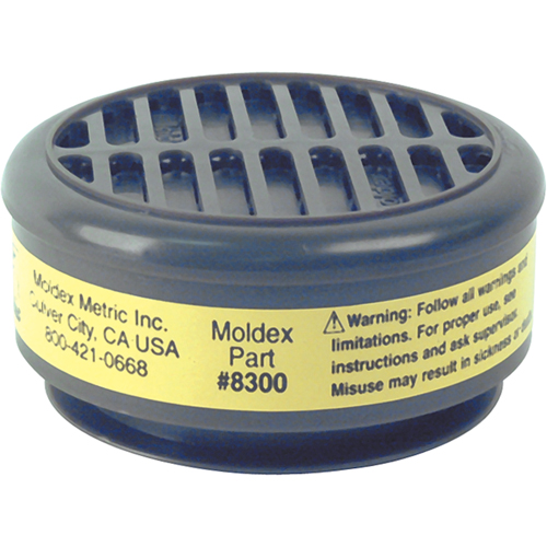Moldex 8300 Cartouches de rechange de la s&eacute;rie 8000, Cartouche gaz/vapeur, Vapeurs organiques/Gaz acides