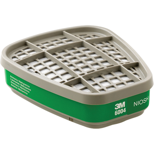 3M 6004 Cartouches pour respirateur s&eacute;rie 6000, Cartouche gaz/vapeur, Ammoniac/M&eacute;thylamine