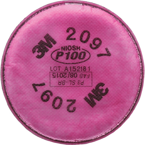3M 2097 Pr&eacute;filtres pour respirateurs s&eacute;rie 2000, Filtre contre les particules, Vapeurs organiques/P100
