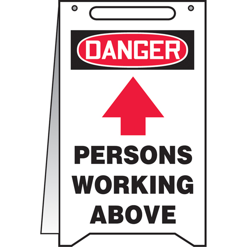 Accuform NMC MF103 Panneaux Fold-Ups  Persons Working Above , Anglais avec pictogramme